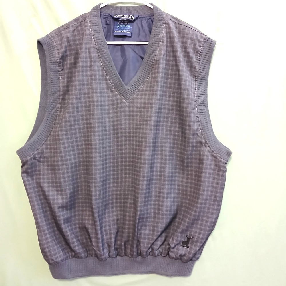 Sunderland of Scotland Golf Mens XL V-Neck Sleeveless Pullover Made in USA